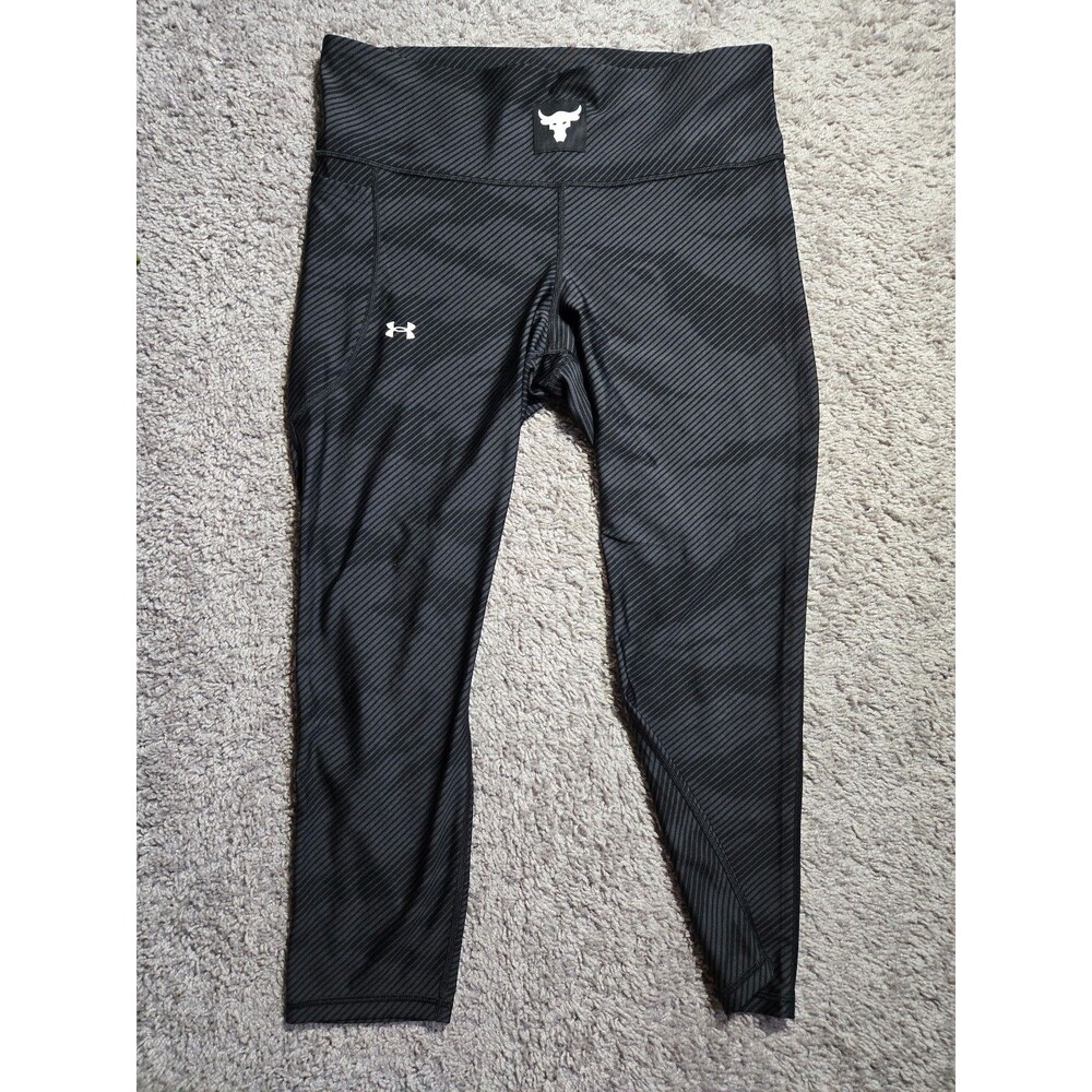 Under Armour Project Rock HeatGear No-Slip Waistband Leggings Black Women's XL